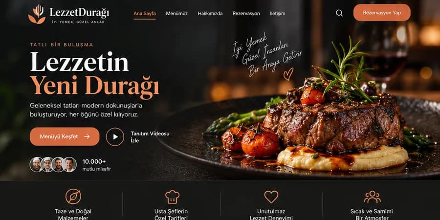 LezzetDurağı Restoran web sitesi şablonu önizlemesi
