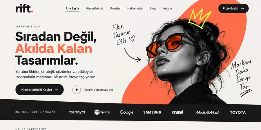 rift. Yaratıcı ajans web sitesi şablonu önizlemesi