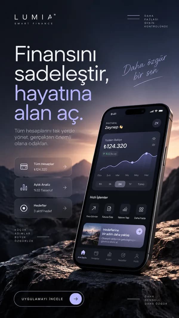 Finans uygulaması için örnek story şablonu