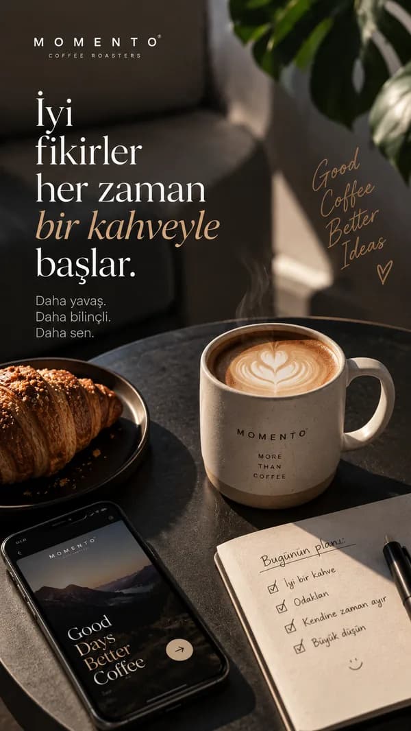 Kahve markası için örnek story şablonu
